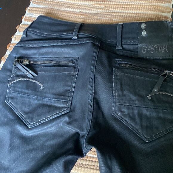 EUC G Star raw black coated jeans size 26 /32 - Picture 7 of 10